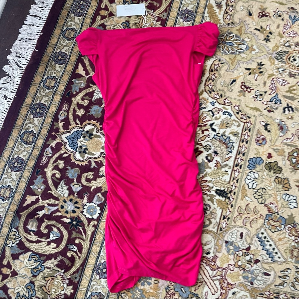 Reformation Ruched Pink Dress NWT - Picture 3 of 9